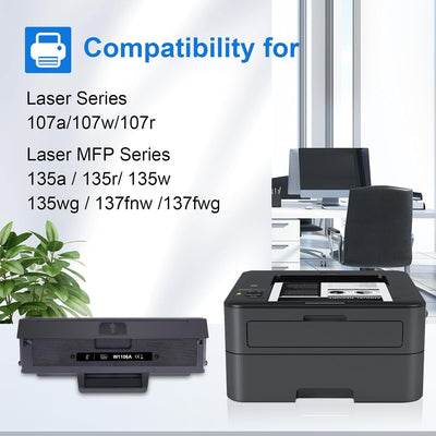 MYCARTRIDGE Kompatibel für Toner HP W1106A 106A Schwarz für HP Laser MFP 135wg 137fwg 137fnw Laser 1