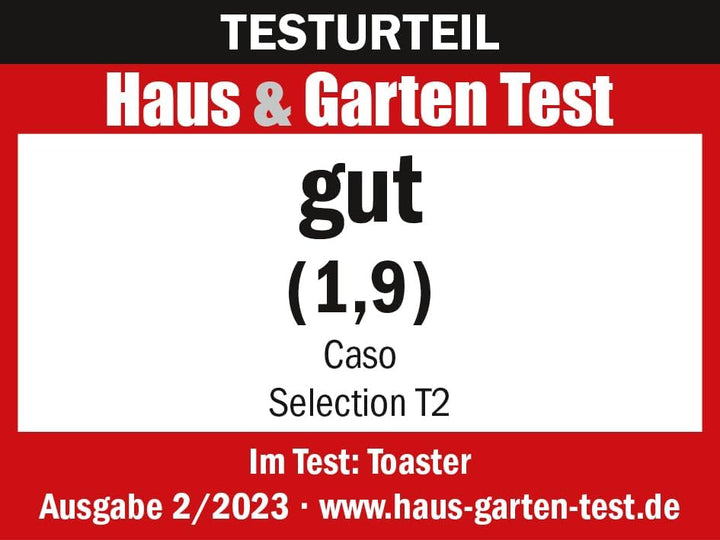 CASO Selection T 2 - Design Toaster, Edelstahlgehäuse, Optimale Röstgradeinstellung auf 7 Stufen, In