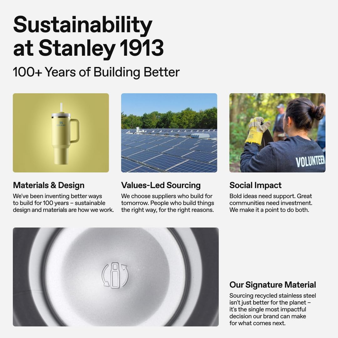 Stanley Quencher H2.0 FlowState vakuumisolierter Trinkbecher aus Edelstahl mit Deckel und Trinkhalm,
