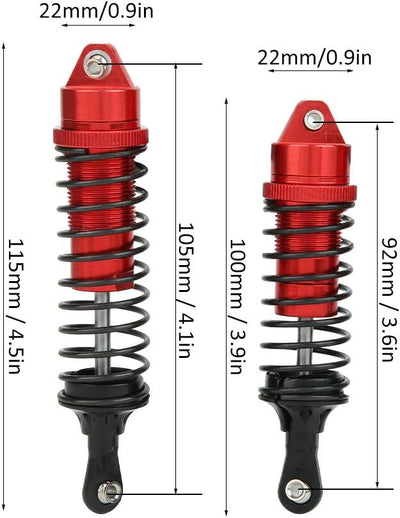 VGEBY RC Car Damper 4-TLG. Stossdämpfer Vorne/Hinten Federbein Dämpfer Passend für 1/10 Slash RC Car