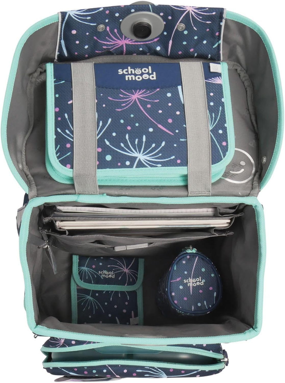 SCHOOL-MOOD Champion Pro Lina Kätzchen Schulranzenset 7-teilig 21,5L Stauraum, ergonomisches Easy Fi