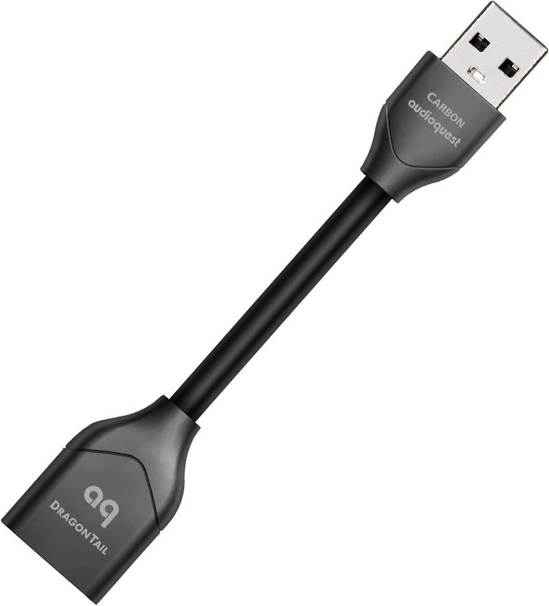 Audioquest DragonTail USB-Kabel (0,112 m, USB A/USB A, USB 2.0, Stecker/Buchse) Schwarz