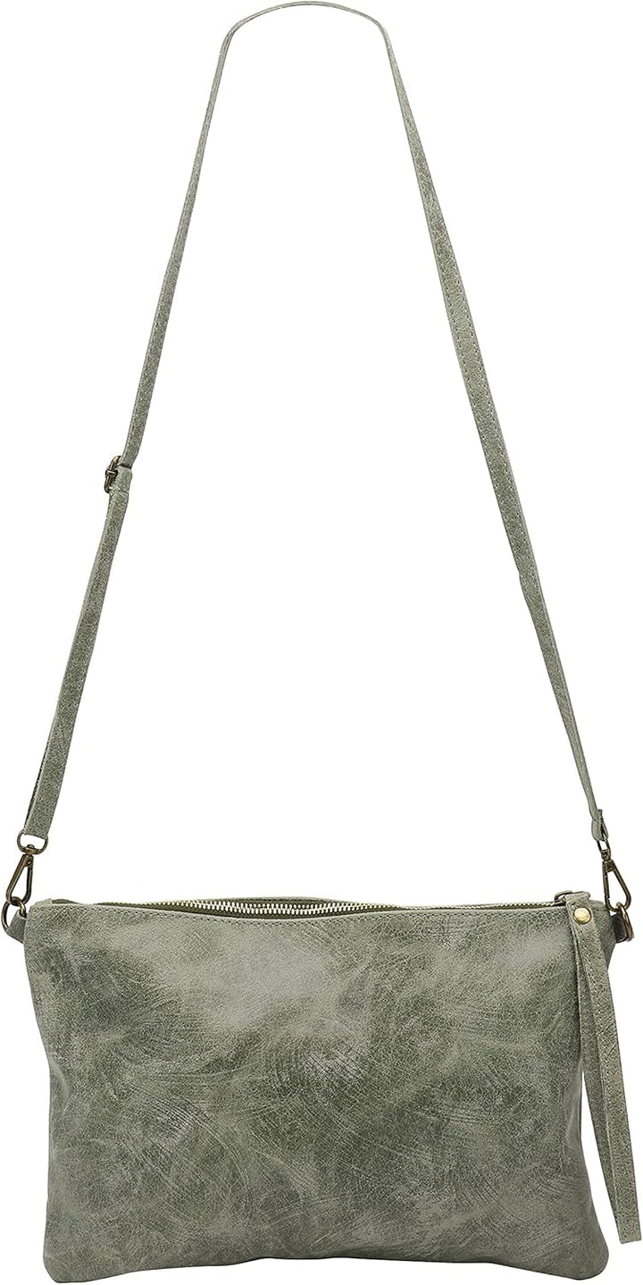 SH Leder Echtleder Umhängetasche Clutch im vintage look mittelgross Tasche Abendtasche 33x22cm Clara