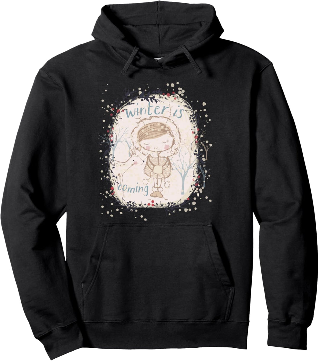 Winter is Coming Baby Mädchen Reh Reh Rehkitz Schnee Weihnachten Wald Pullover Hoodie