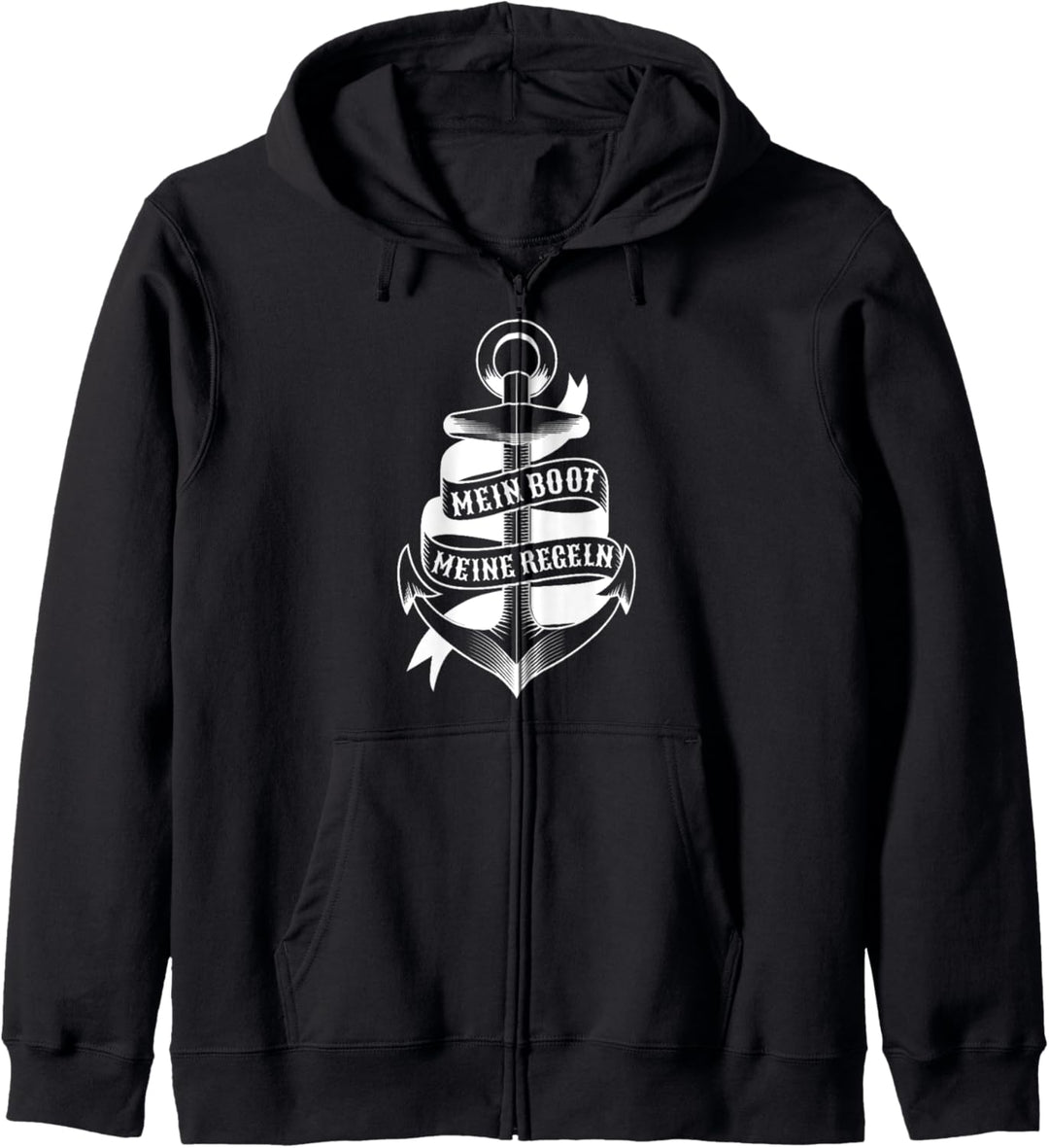Mein Boot Meine Regeln Anker - Lustiger Bootsführer Spruch Kapuzenjacke