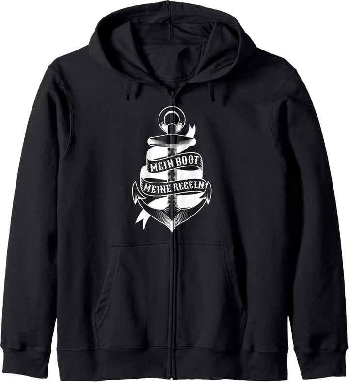 Mein Boot Meine Regeln Anker - Lustiger Bootsführer Spruch Kapuzenjacke