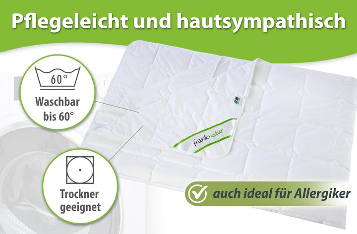 franknatur Sommerdecke Lyocell Tencel Baumwolle Bettdecke 200x220 Weiss 200 x 220 cm, 200 x 220 cm