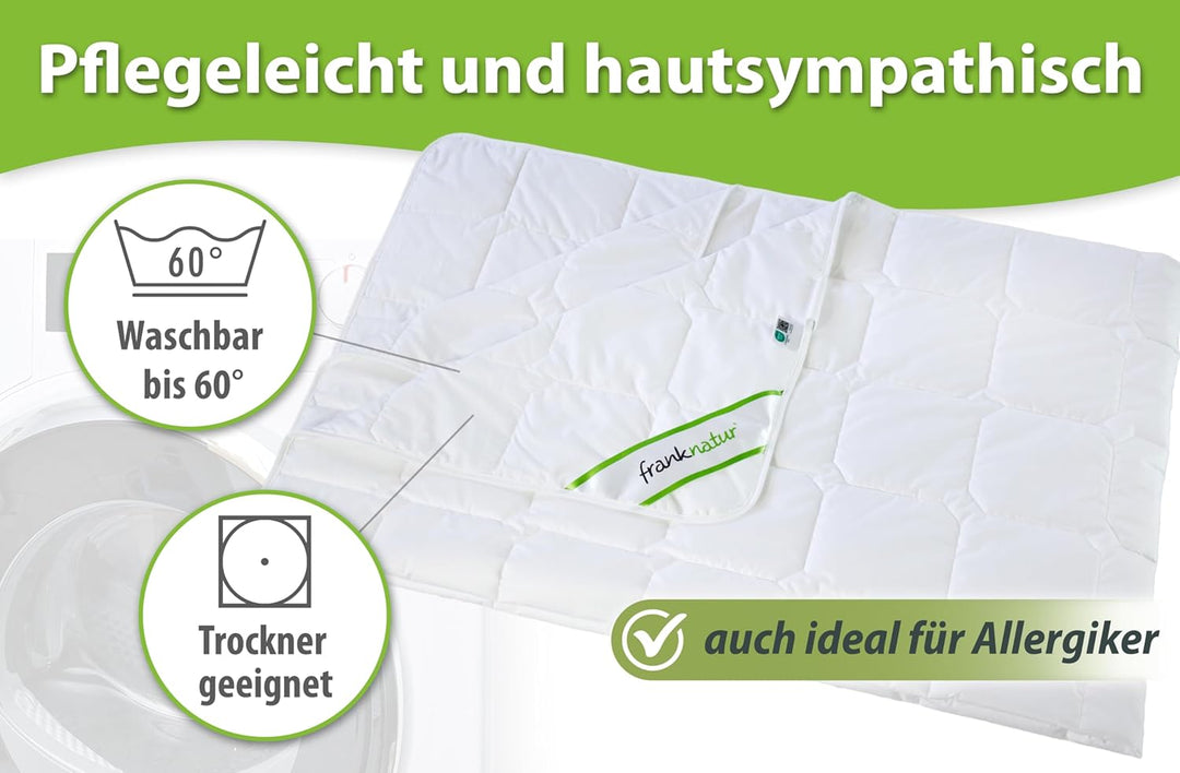 franknatur Sommerdecke Lyocell Tencel Baumwolle Bettdecke 155x220 Weiss 155 x 220 cm, 155 x 220 cm