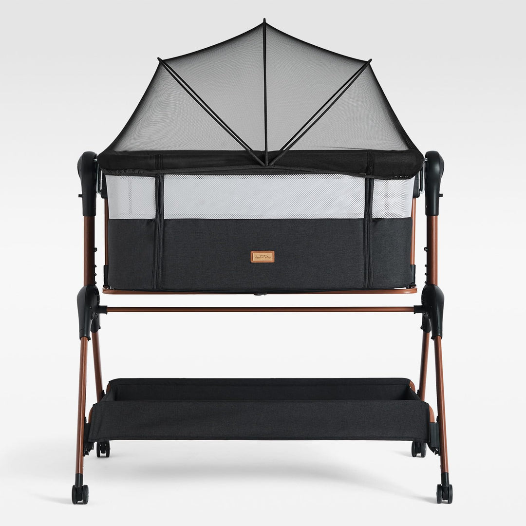 LullaBee Beistellbett & Baby Co-Sleeper – 6 Höhenstufen, Schaukel­funktion, Rollen, gesteppte Matrat