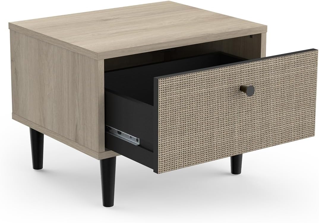 Demeyere Nachttisch – 1 Schublade – Saigon, Eichenholz, braun, L 44,6 x P 35,9 x H 34,3 cm