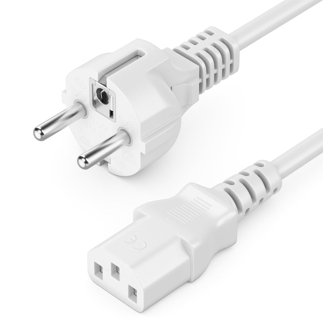 deleyCON 15m Kaltgerätekabel Netzkabel Stromkabel Kaltgeräte Strom Kabel Schutzkontakt Stecker Typ F