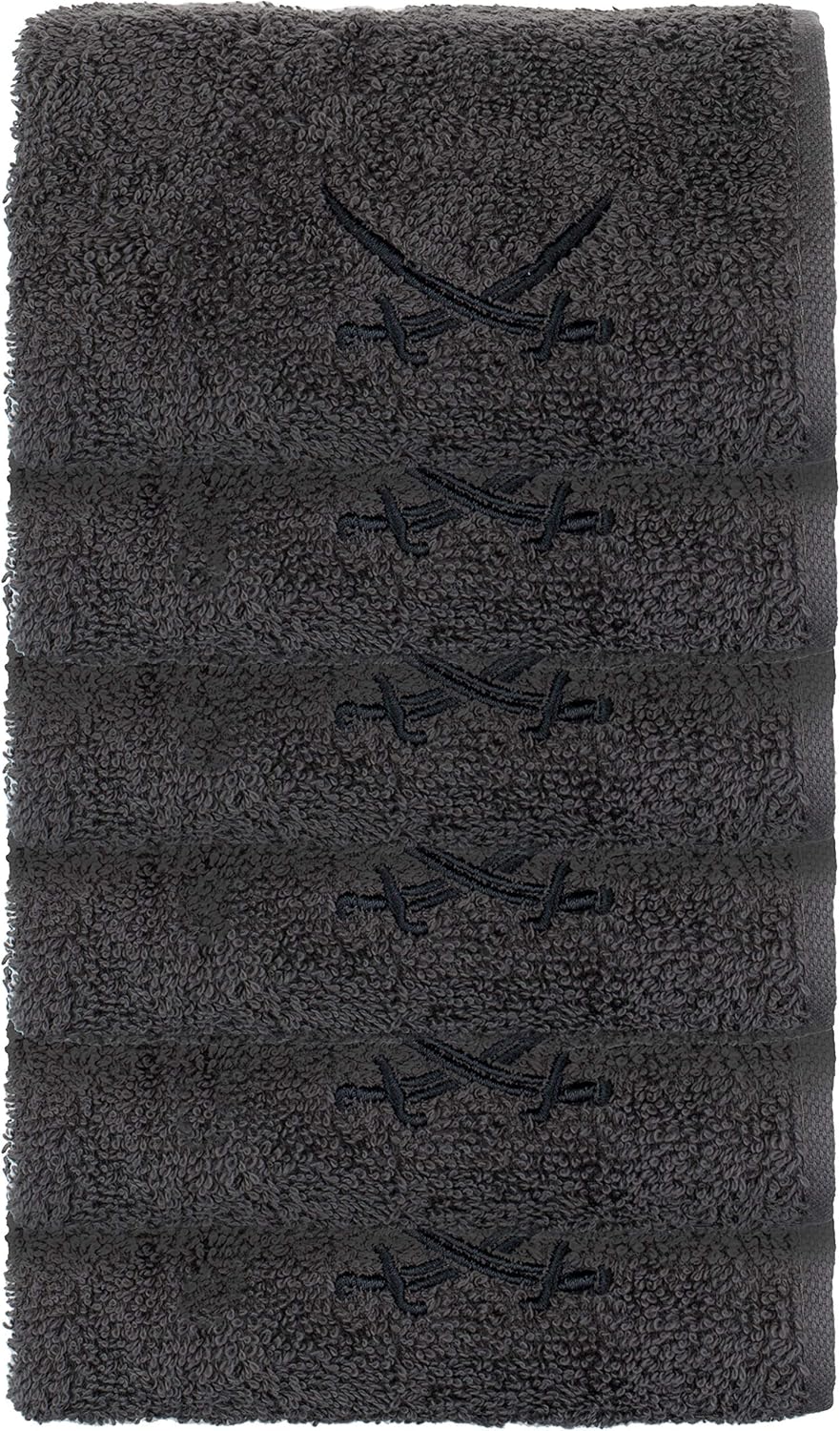 Sansibar Seiftücher 6er Set ca. 30x30 cm 100% Baumwolle mit gesticktem Säbel Logo Handtücher Gästetü