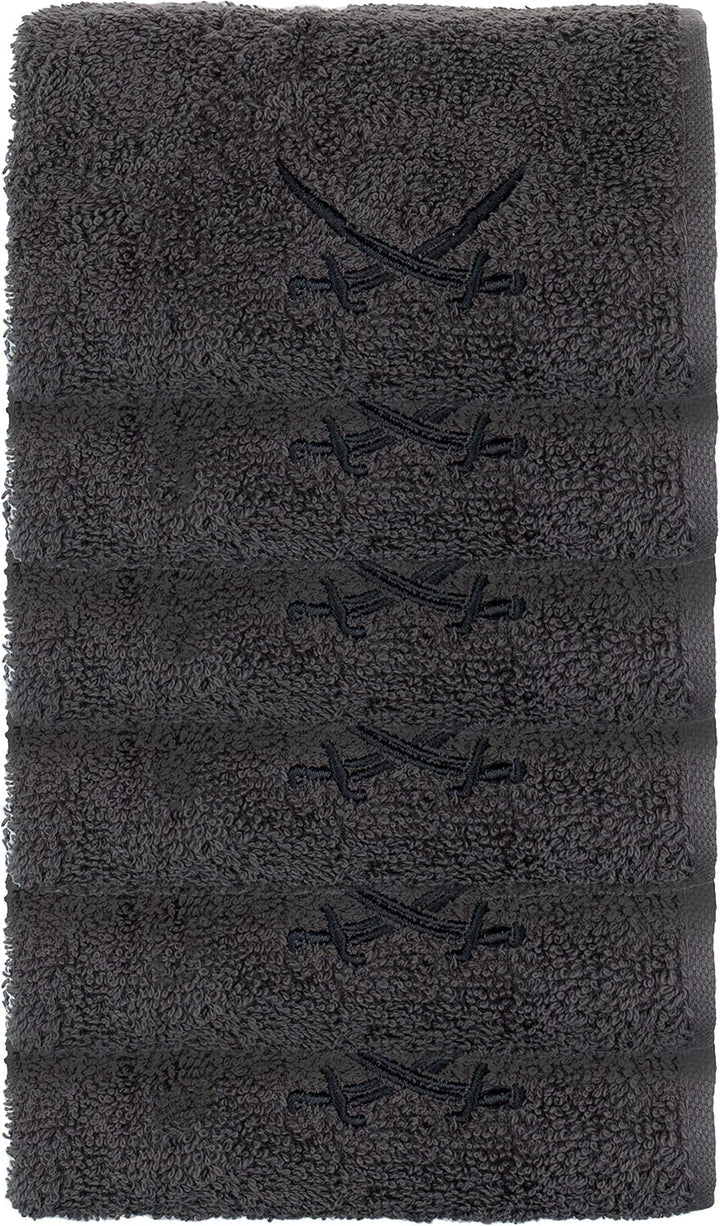 Sansibar Seiftücher 6er Set ca. 30x30 cm 100% Baumwolle mit gesticktem Säbel Logo Handtücher Gästetü