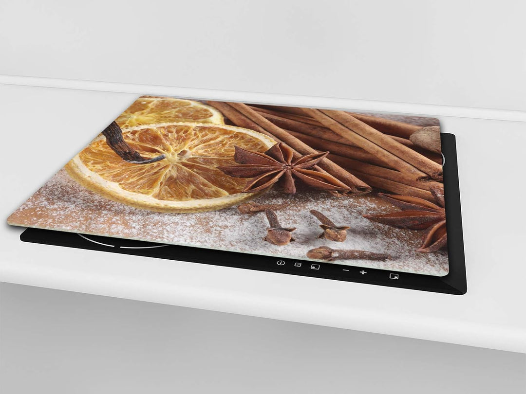Küchenbrett aus Hartglas und Induktionskochplattenabdeckung – Schneideplatten SINGLE mit 60 x 52 cm