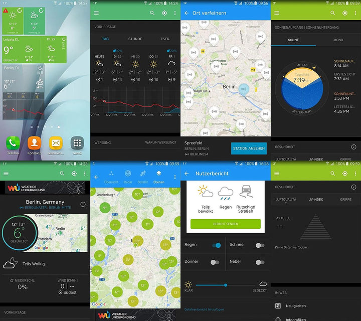 infactory Wetterstation Smart: WLAN-Funk-Wetterstation mit XL-Farbdisplay, App, Weather Underground
