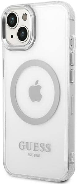 Guess GUHMP14SHTRMS Hülle für iPhone 14 6,1" Silber Hard case Metal Outline