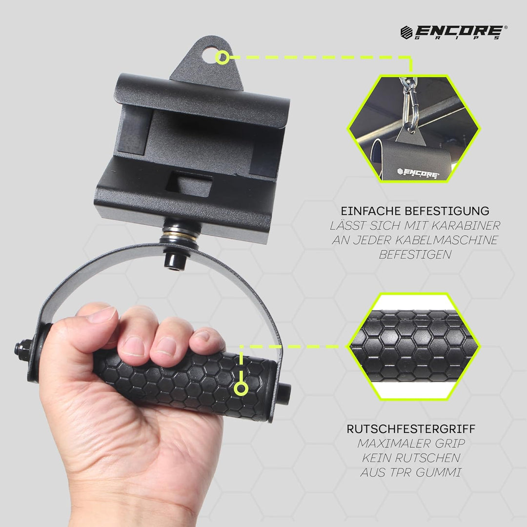 360° drehbare Klimmzuggriffe – Gelenkschonende Pull-Up & Kabelzug Griffe für natürliche Bewegung & b