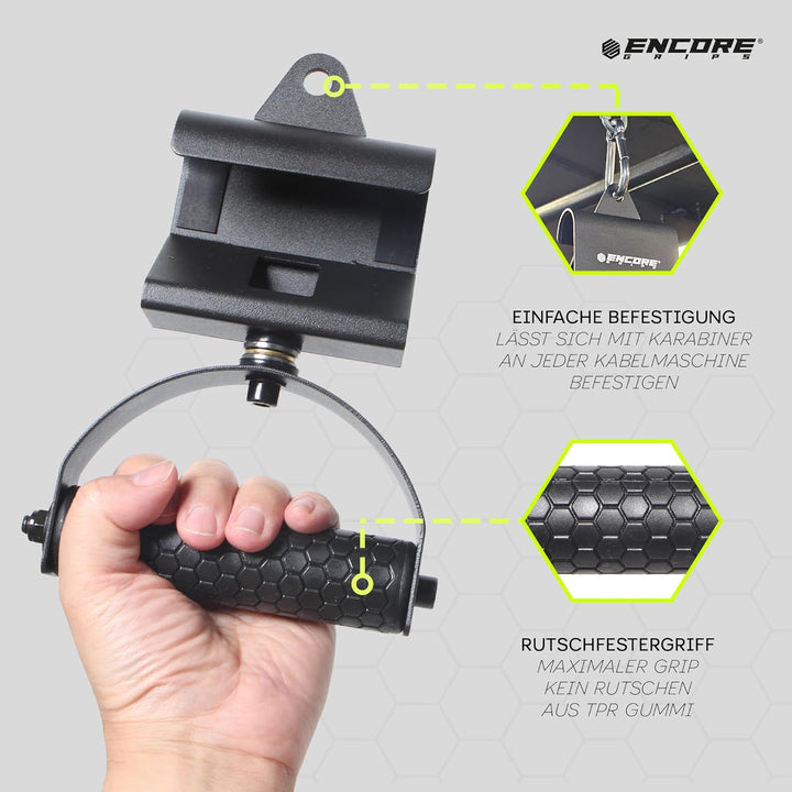 360° drehbare Klimmzuggriffe – Gelenkschonende Pull-Up & Kabelzug Griffe für natürliche Bewegung & b