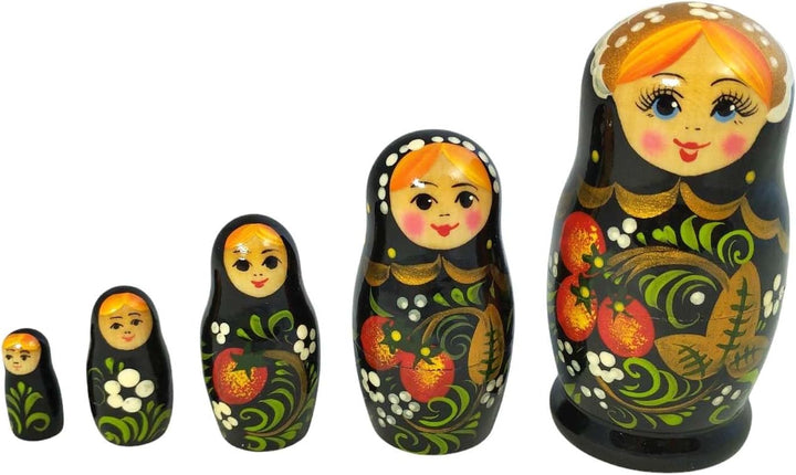 Hohlama Rossijanotschka Matrjoschka Matröschka Matroschka Babuschka 11cm Höhe - 5 Holz-Puppen - Vers