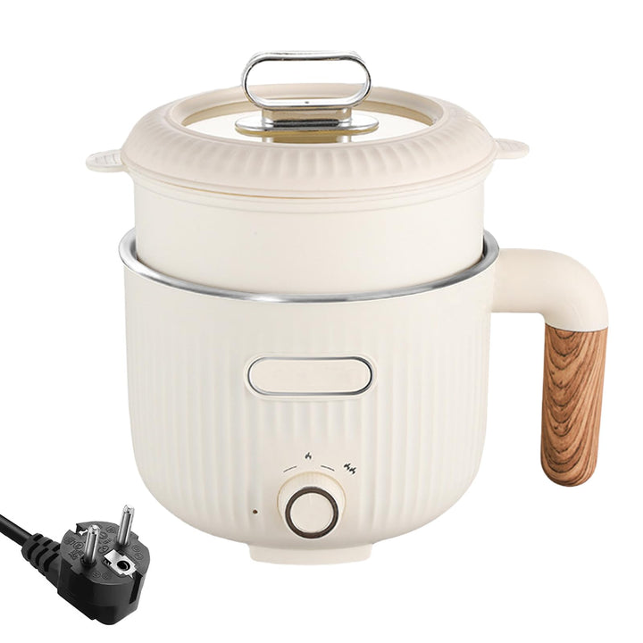 Elektrische Hot Pot, 2L Tragbare Mini Antihaft Multikocher Mit Dämpfkorb, Edelstahl Elektrischer Koc