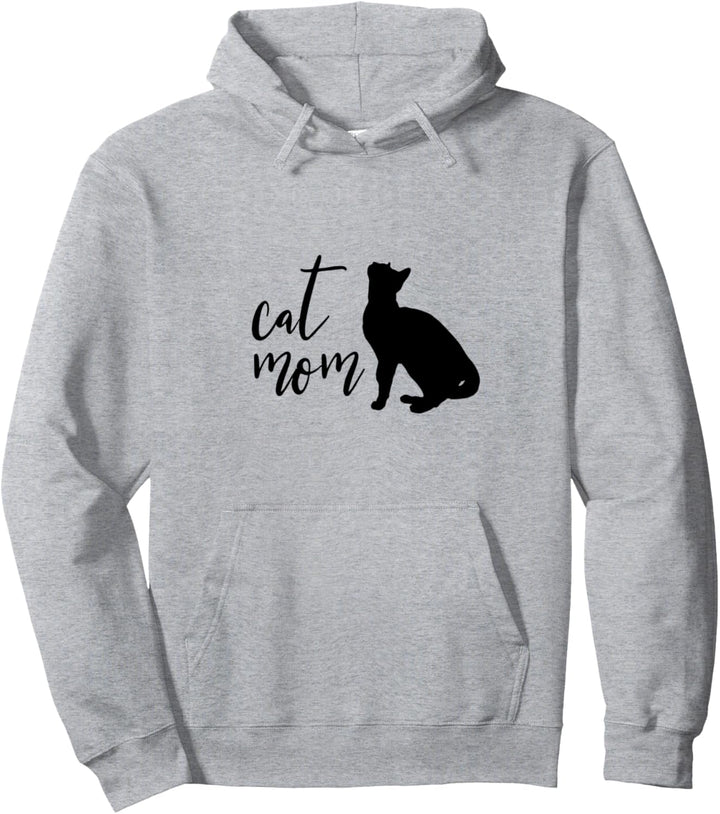 Proud Cat Mom Silhouette Pullover Hoodie