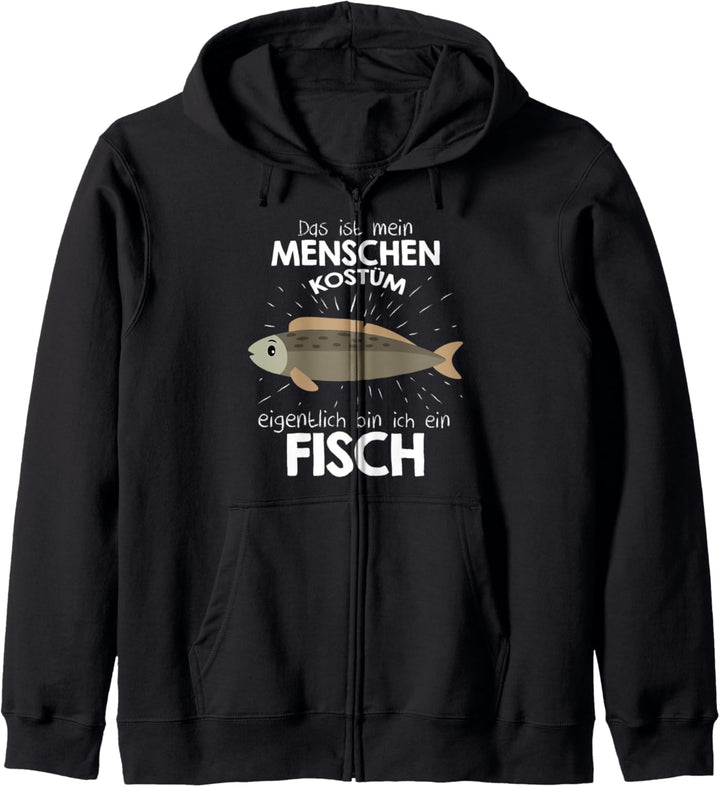 Mein Menschen Kostüm Bin ich ein Fisch, Halloween Outfit Kapuzenjacke