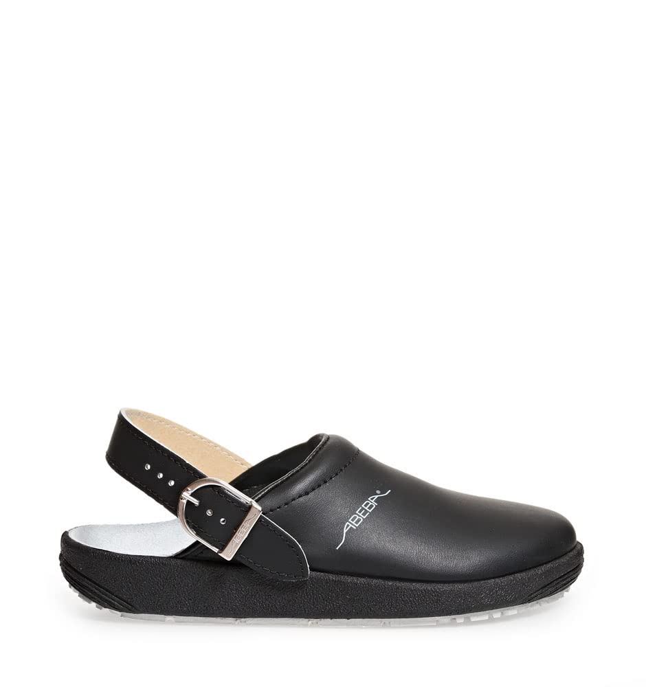 Abeba Clog 9252 - rubber Glattleder schwarz, zertifiziert, 38 38 EU, 38 EU