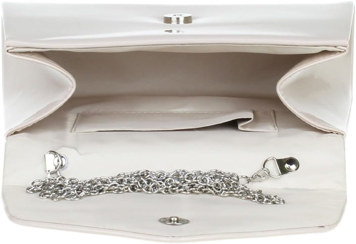 Girly Handbags Lack Clutch Handtasche Klein Hartschalenkoffer Damen Blasser Akt, Blasser Akt