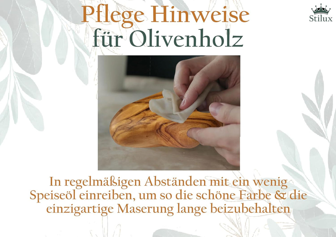 Stilux 2er-Set Herz Handschmeichler aus sehr schön gemasertem Olivenholz 7 cm | Glücksbringer Deko H