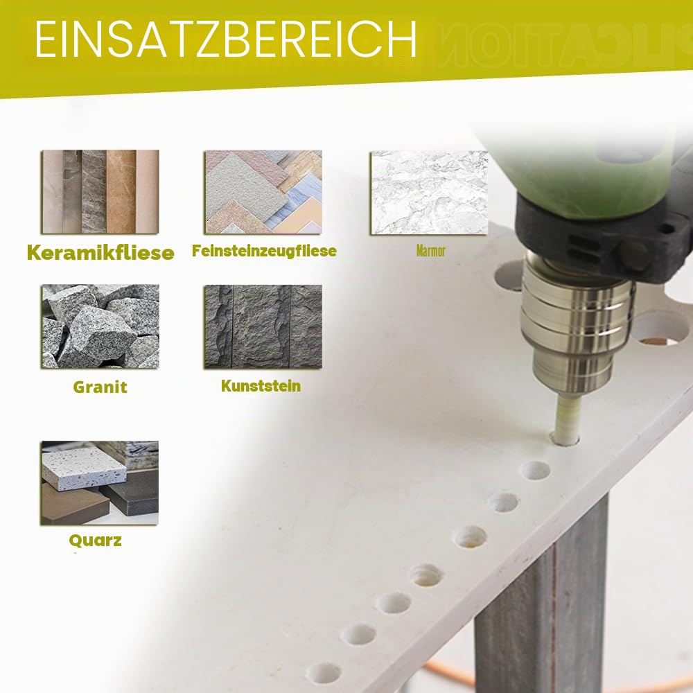 Trocken Diamant Bohrkrone 5 Stücke 6mm Fliesenbohrer mit Dreikant Schaft für Keramik Feinsteinzeug F