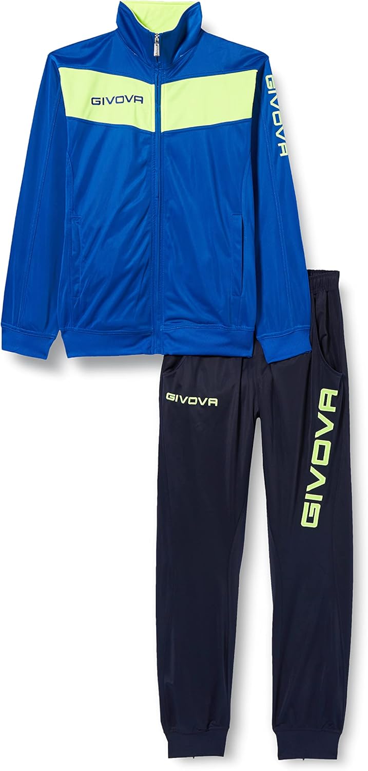 Givova Anzug Tuta Visa TRIACETATO Azzurro/Giallo Fluo Tg. S