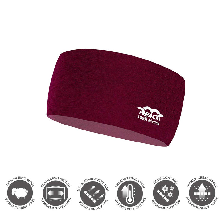 P.A.C. Merino Headband - Funktionsstirnband, Schweissband, Outdoortuch, nahtloses Stirnband, Sport H