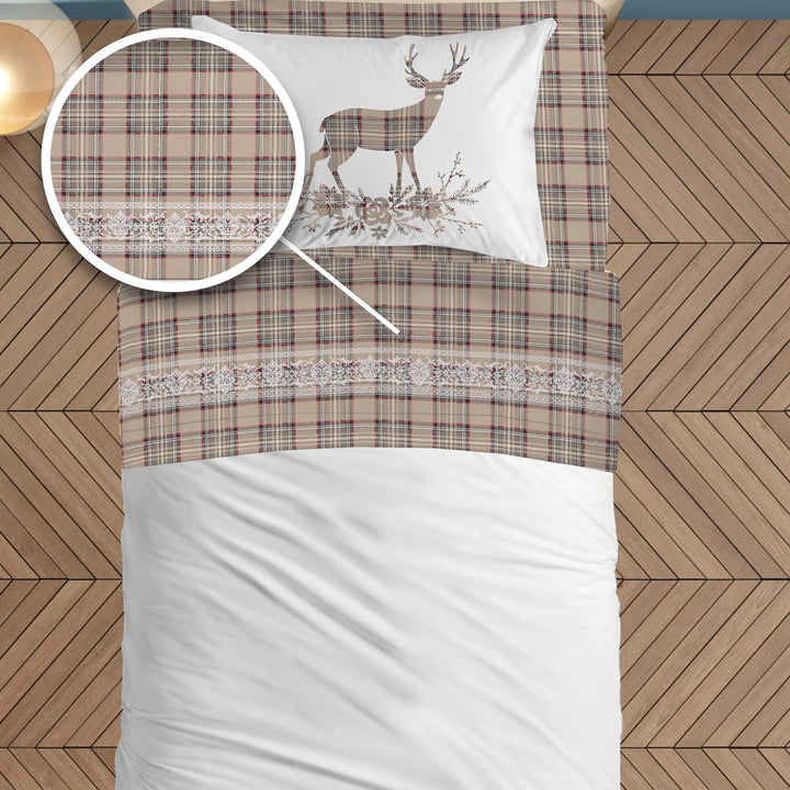PENSIERI DELICATI Bettwäsche Set Einzelbett 100% Baumwolle, Einzelbett 90x200 Inklusive Bodenblech,