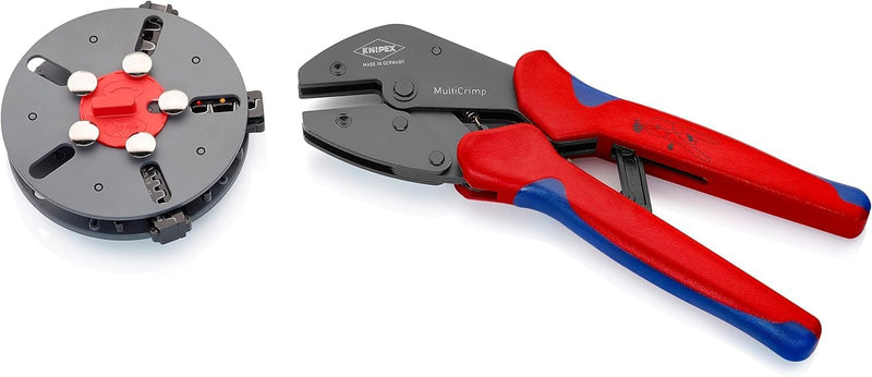 Knipex MultiCrimp® Crimpzange mit Wechselmagazin brüniert, mit Mehrkomponenten-Hüllen 250 mm 97 33 0