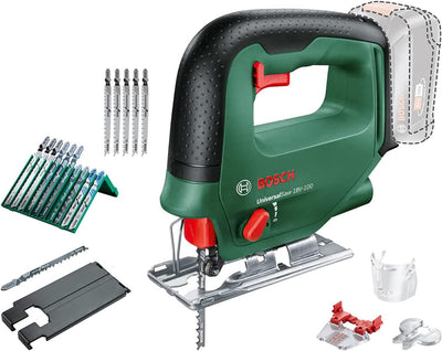 Bosch Akku Stichsäge UniversalSaw 18V-100 (ohne Akku, 18 Volt System, 15 tlg. Stichsägeblatt-Set, im