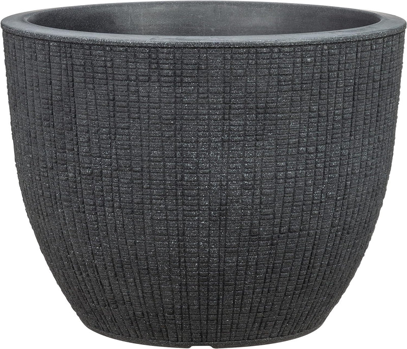 Scheurich Barceo 40, Pflanzgefäss/Blumentopf/Pflanzenkübel, rund, Farbe: Stony Black, hergestellt mi