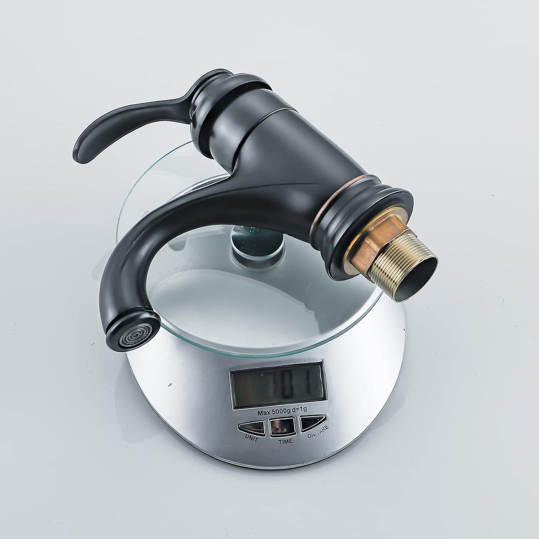 BOAOTX Wasserhahn Bad Schwarz Retro, Waschtischarmatur Antik, Armatur Waschbecken Nostalgie, Badarma
