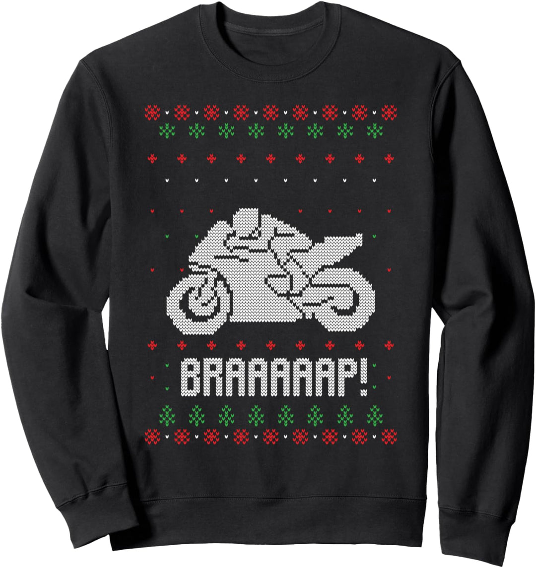Ugly Christmas Sweater Ugly Sweater Biker Motorrad Sweatshirt
