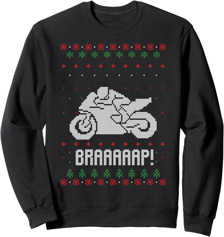 Ugly Christmas Sweater Ugly Sweater Biker Motorrad Sweatshirt