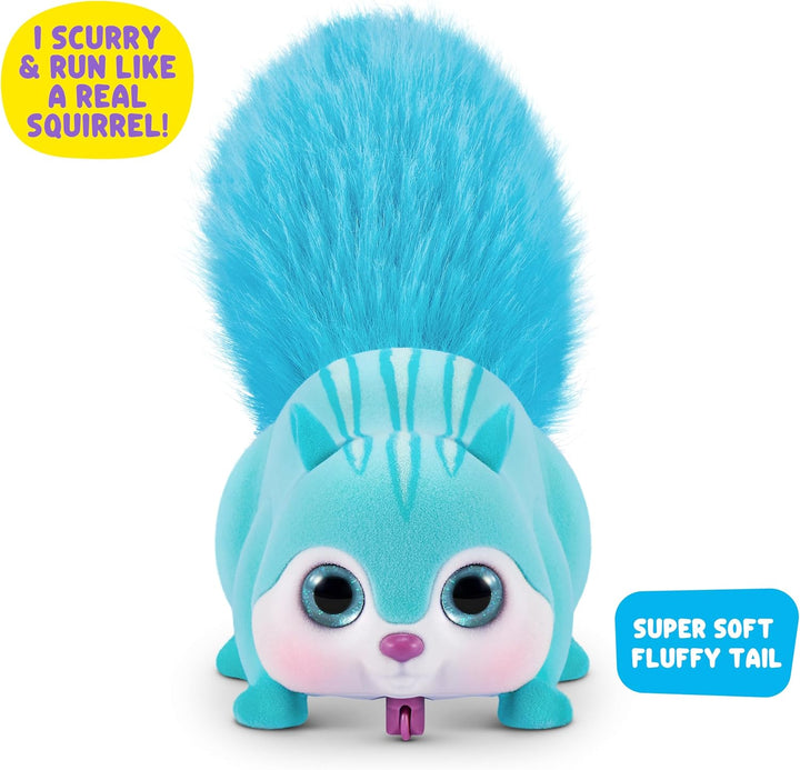 Pets Alive Scurry'n Squirrel (Blau) von ZURU – Interaktives Roboter-Haustier Spielzeug, Bewegliches