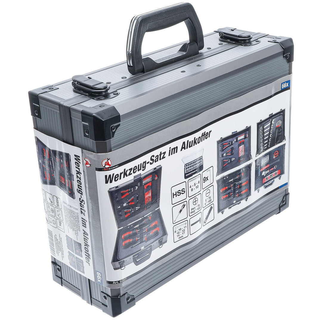 BGS Diy 6057 | Werkzeug-Satz im Alukoffer | mit 66 Werkzeugen mit Werkzeug, mit Werkzeug