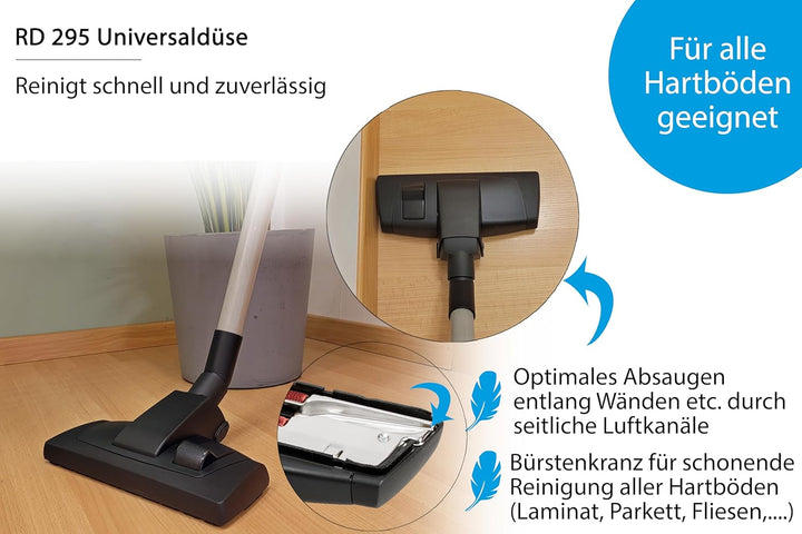 Wessel-Werk RD 295 Staubsaugerdüse 35mm | Universal Bodendüse | Kombidüse für Hartboden und Teppich