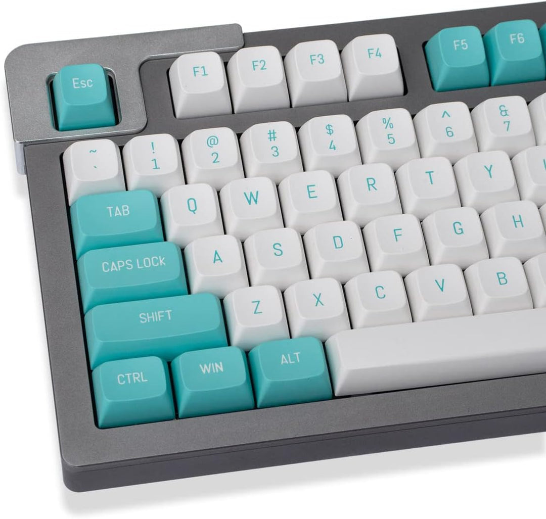 Weiss Grüne Tastenkappen 150 Tasten Doubleshot MSA Profil Custom Keycaps für 61/64/68/84/87 Mechanis