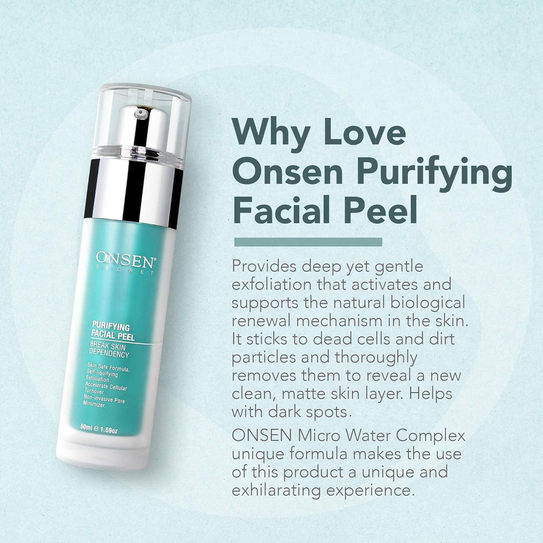 Onsen Secret Exfoliating Peeling Gel - Daily Gentle Face Exfoliator, Dark Spot Remover, Organic Faci