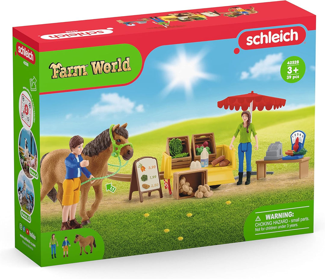 SCHLEICH 42528 Mobiler Farm Stand, ab 3 Jahren, Farm World - Spielset, 21 Teile Single Standardverpa