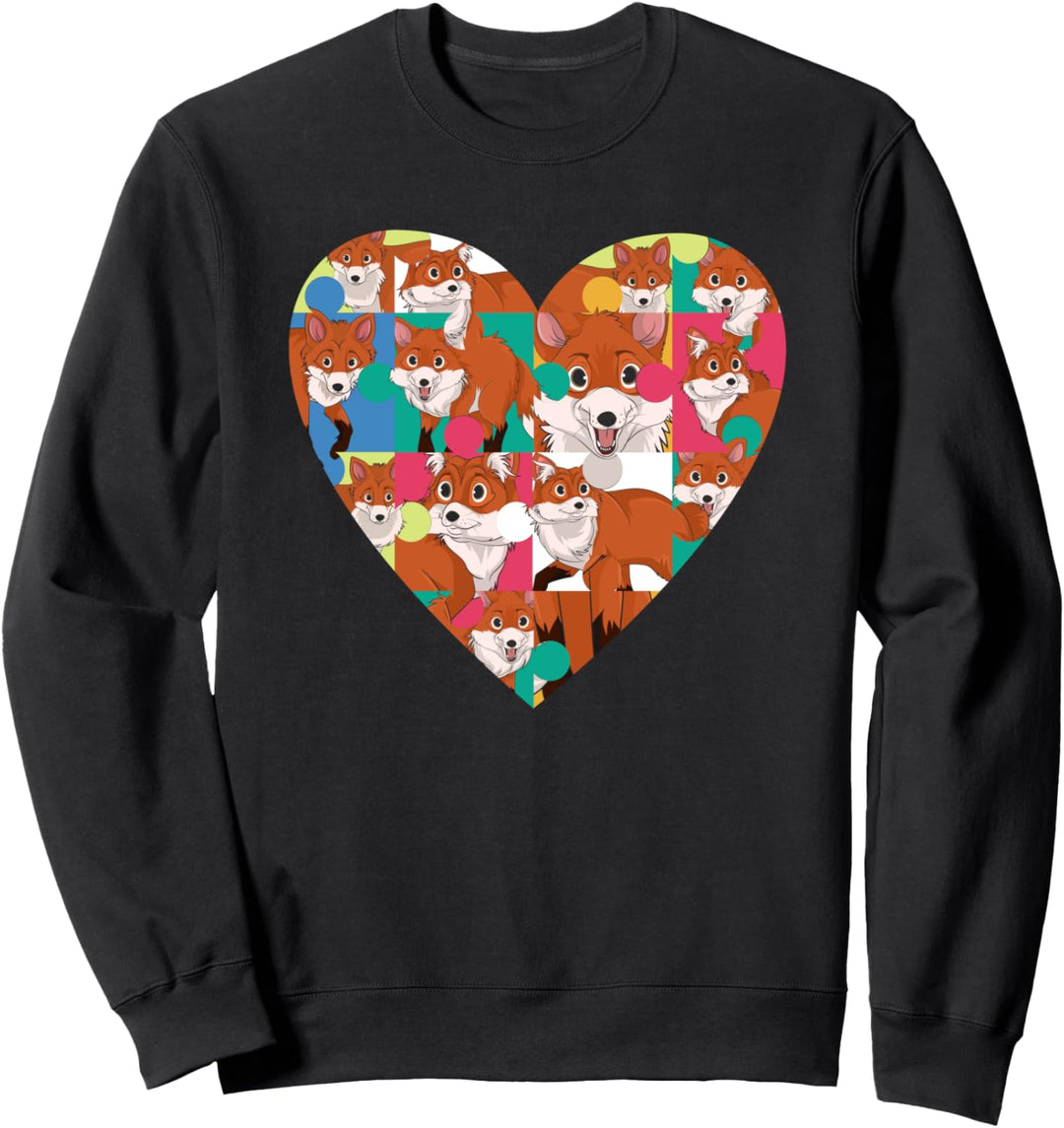 Tier des Waldes Waldbewohner Liebe Tierfreund Herz Fuchs Sweatshirt