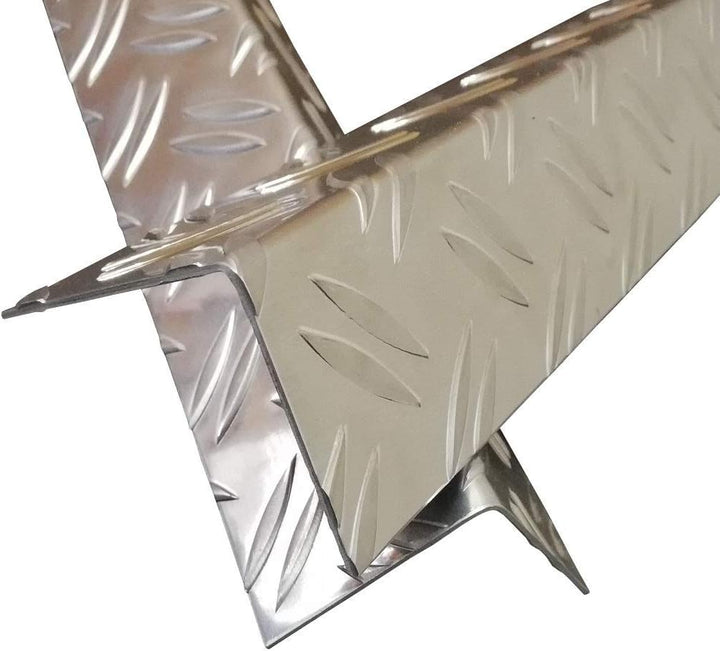 Riffelblech Alu Leiste, 2000mm Alu Riffelblech Kantenschutz 70x70 mm Schenkelinnenmass aus Alu Riffe