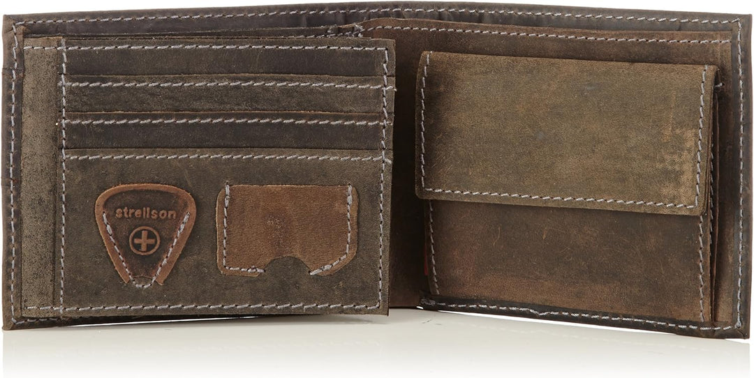 Strellson Richmond Billfold H6 4010001306 Herren Geldbörsen 10x12x1 cm (B x H x T),Braun (Dark Brown