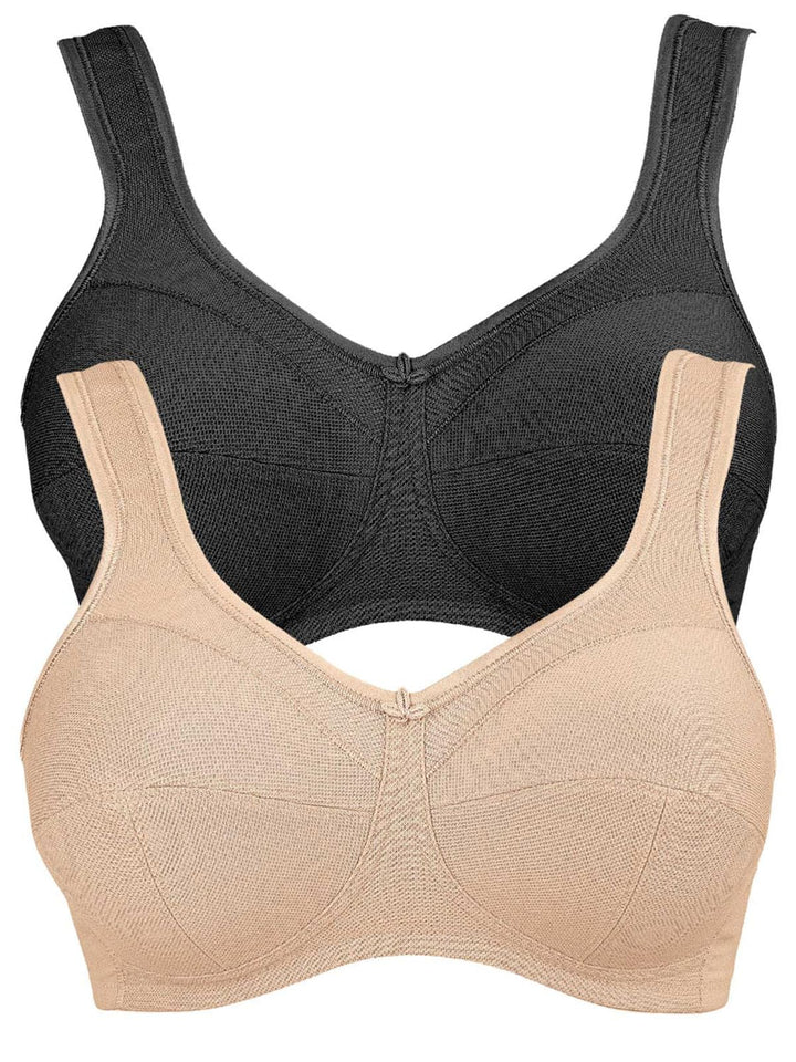 Anita Jana Entlastungs-BH ohne Bügel – Damen Komfort BH mit Breiten Trägern 75B Schwarz/Skin, 75B Sc