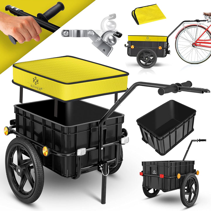KESSER® Fahrradanhänger, Lastenanhänger, Handwagen mit Kupplung, Hochdeichsel, für Fahrrad Transport
